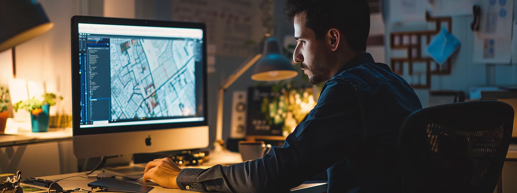 architect reviewing backlink strategy on computer screen.