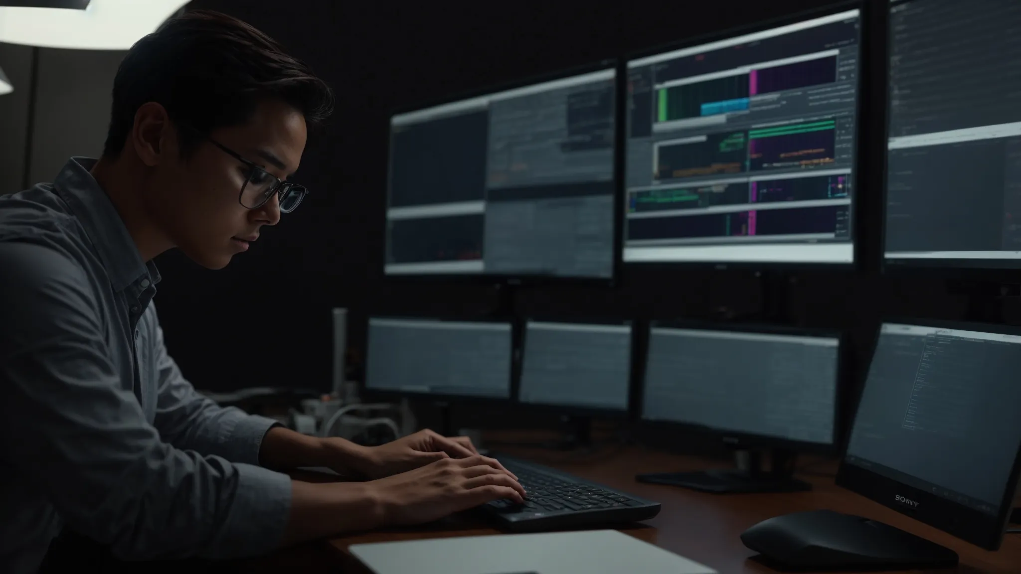 a person working at a computer, using task management software to organize and track tasks efficiently.