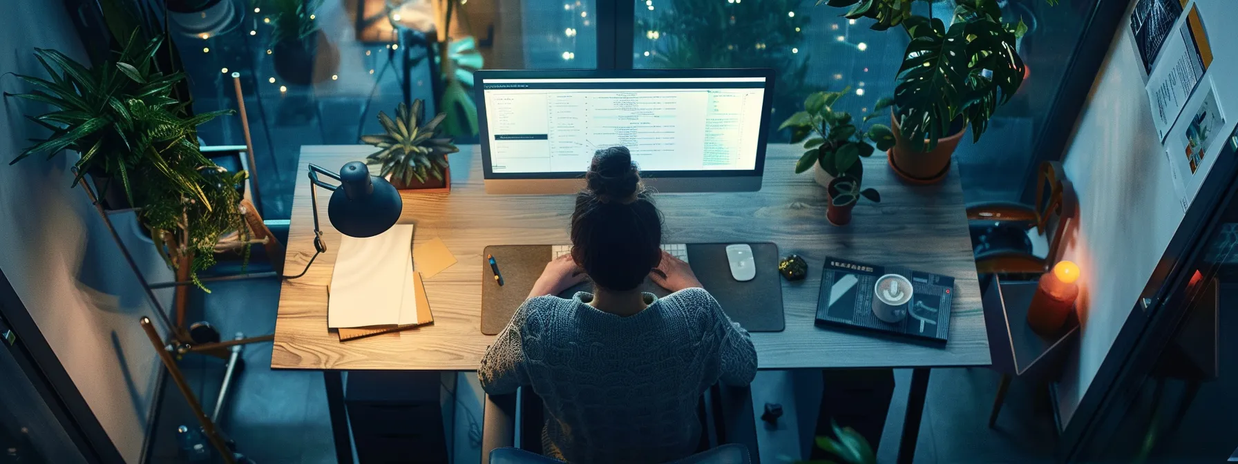 a person using a computer to research potential b2b leads and sending targeted emails for engagement.