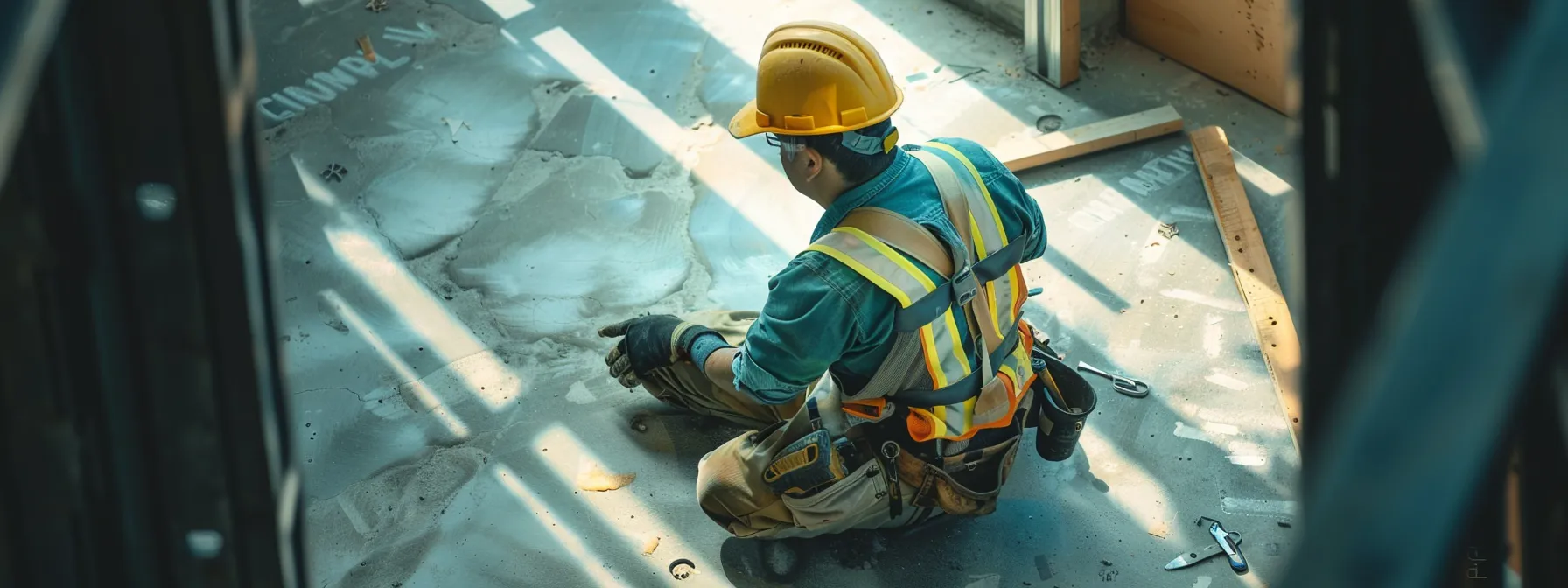 a construction worker updating a website with local keywords and listing the business on google my business.