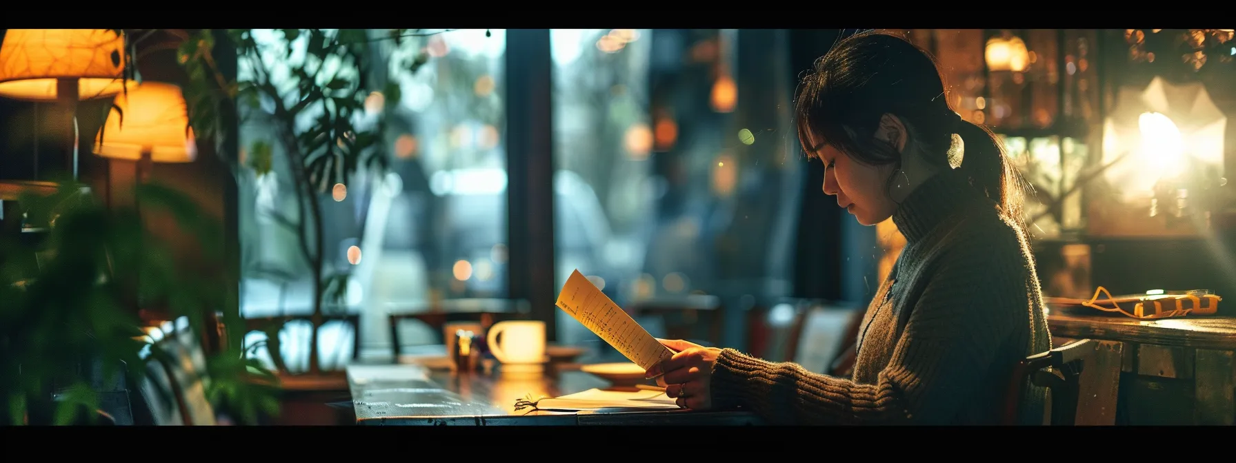 a person in a restaurant listening attentively to a customer's feedback and taking notes.