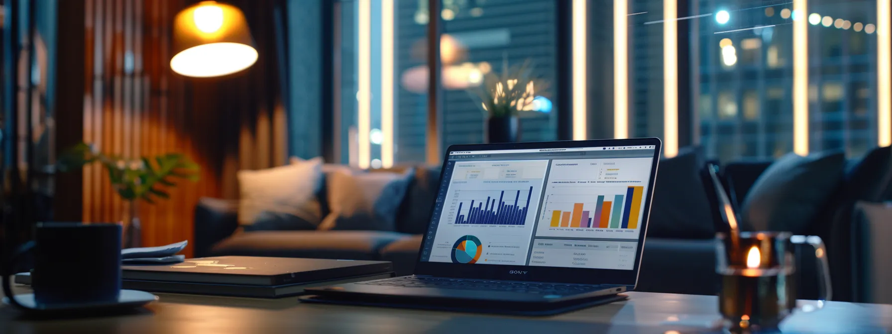 analyzing visitor engagement on a laptop screen showing data metrics for cro success.