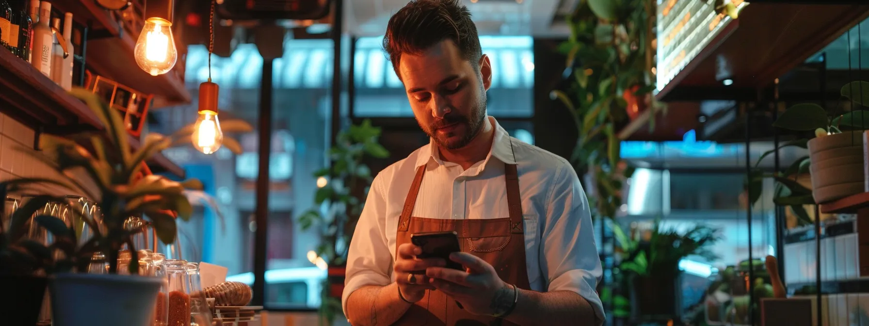 a business owner in melbourne engaging with customers through google maps by responding to reviews and showcasing community events.